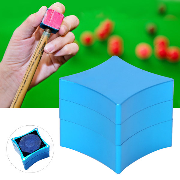 Metall biljardkrittboks med solid aluminiumsstativ for blå snooker