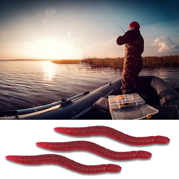 Fiskelokkemiddel 4 cm 200 stk. kunstig orm rød gummi til karper og kulmule