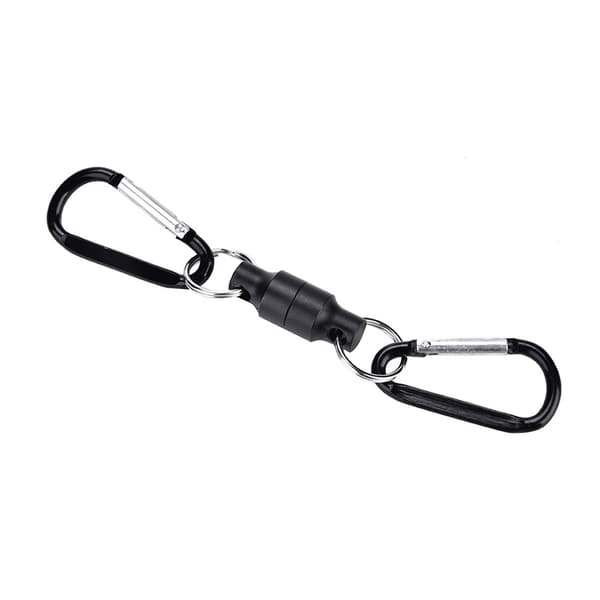 Magnetisk fluefiskespænde med sidenetstøtte, dobbeltklips, sort, rustfrit stål, 3,5 kg
