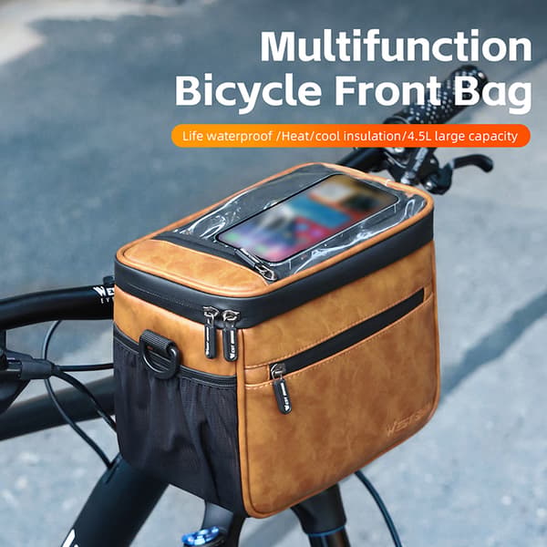 Cykel Forpose, Termisk Isolering, 8\" Touchscreen, Vandafvisende, 4.5L, PU Læder