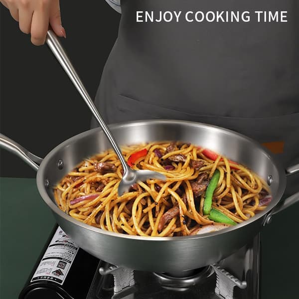 Wok-spatel - 44 cm - Rustfrit stål - Spatel - Køkkenredskaber - Tåler opvaskemaskine - Til køkkenet
