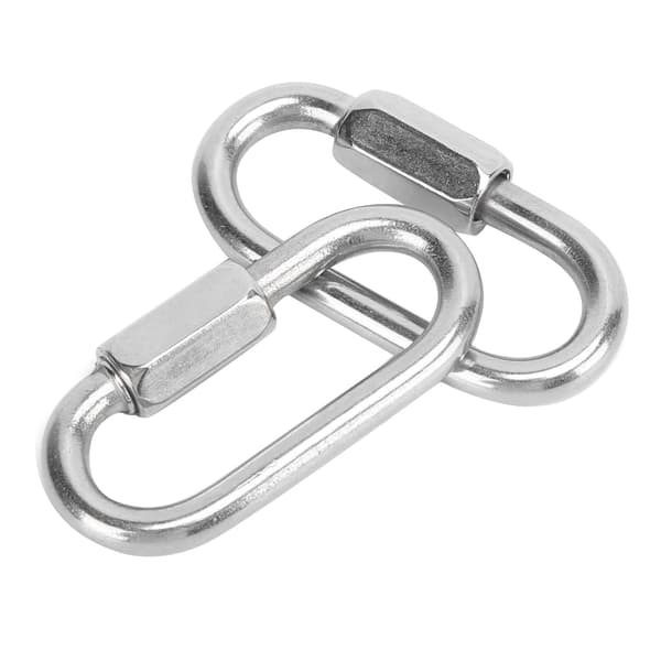 2 STK Quick Link D-formet låsekarabin i rustfrit stål med sekskantskrue til klatring (5 mm)