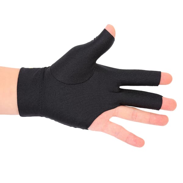 Venstrehåndet poolhandske, Spandex, Tre-finger, Åbent design, til billard og pool