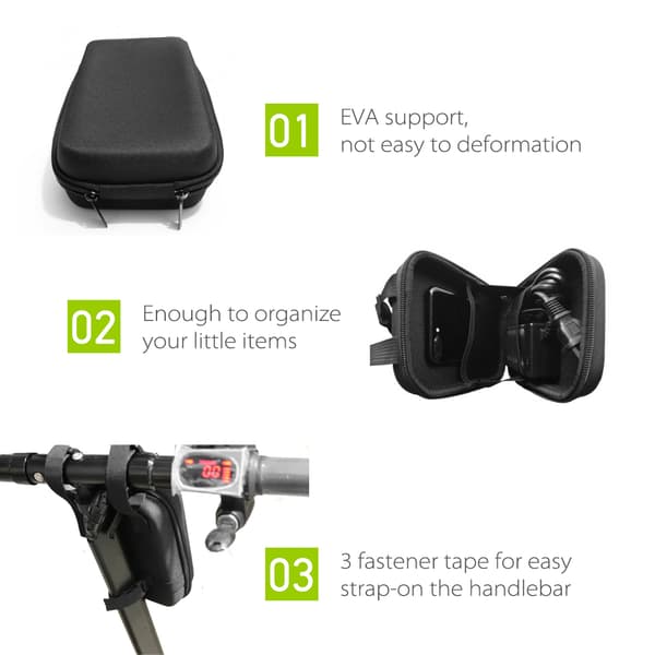 Styrtaske til Xiaomi M365 løbehjul, oplader og tilbehør