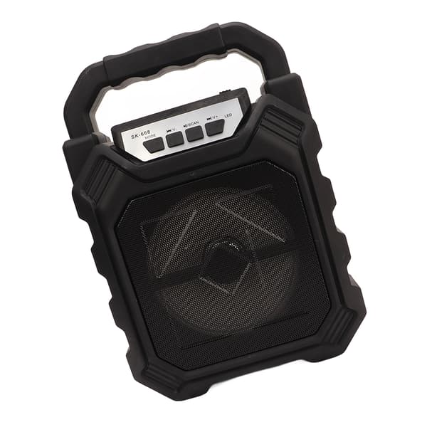 Karaokemaskine med mikrofon, bærbar Bluetooth-højttaler, 4-tommer, til fester, hjem, camping, sort