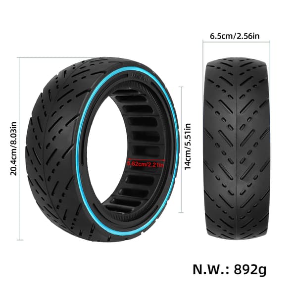 Massivt däck för elscooter 8.5*2.5 för Dualtron Mini/Speedway Leger Greppvänligt Halkfritt