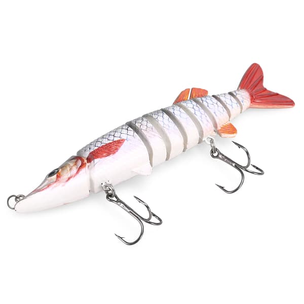 Konstgjort fiskedrag, 9 segment, 12,5 cm, 20 g, gäddrag med trekrokar