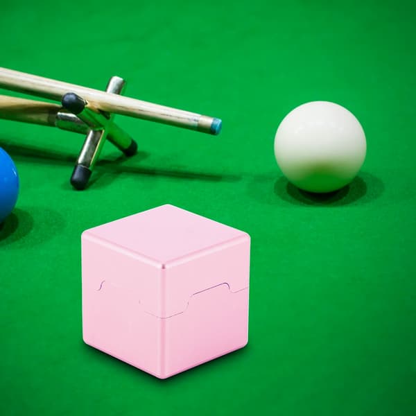 Bærbar aluminium mini kridtholder til billard, snooker og poolkø-spids (rosaguld)