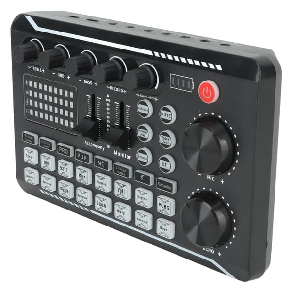 Live Bluetooth-ljudkort med brusreducerande mixer för podcast-streaming och spel