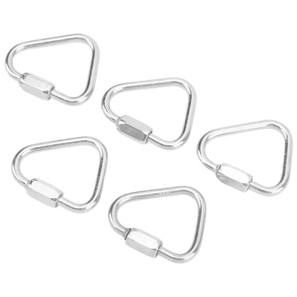 5 stk. trekantet karabinhage i rustfrit stål med lås til camping og vandreture 3,5 mm