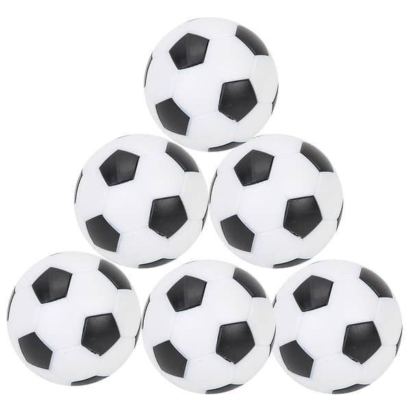 Udskiftning Mini Plast Bordfodboldbolde, Sort og Hvid (6 Enheder)