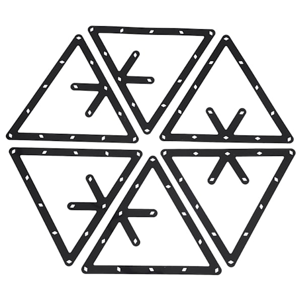 6 stk/sæt Sort Trekant Billard Rack Kugleholder Positionering Tilbehør Poolbord