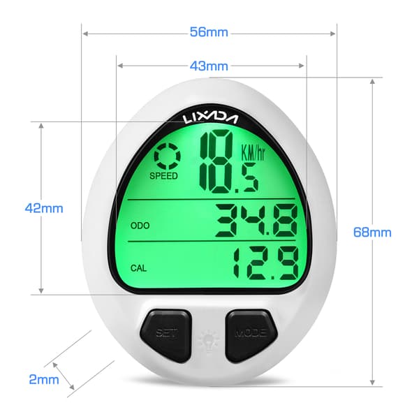 Kablet/trådløs sykkelcomputer, sykkelcomputer, speedometer, vanntett sykling