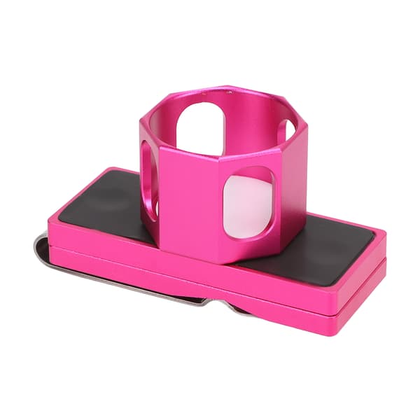 Bærbar åttekantet magnetisk klips biljardholder med lydløs belteklips, rosa