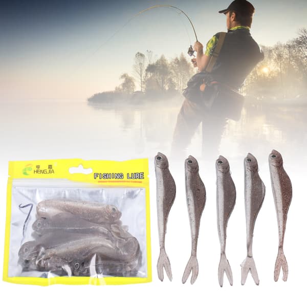 2-delt sæt bløde silikone-simulerede tofarvede fiskelokker 12 cm 72 g #7