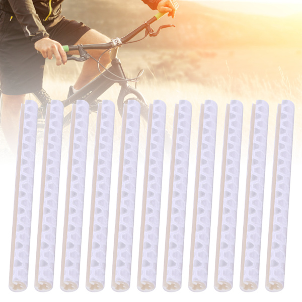 12 stk. eikerefleksstriper for terrengsykkel, hvite striper