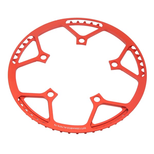 Fällbar cykelkedja 56T 130BCD lätt aluminiumlegering med säkerhetsskyddsplatta - röd