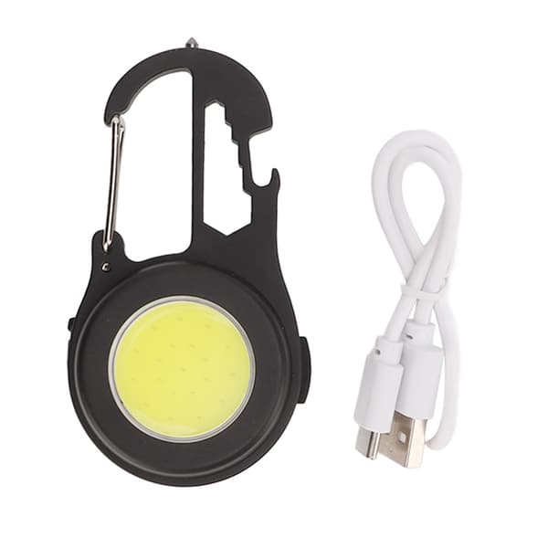 Mini Multifunktionel LED Lommelygte USB Nøglering COB Bærbart Udendørs Arbejdslys