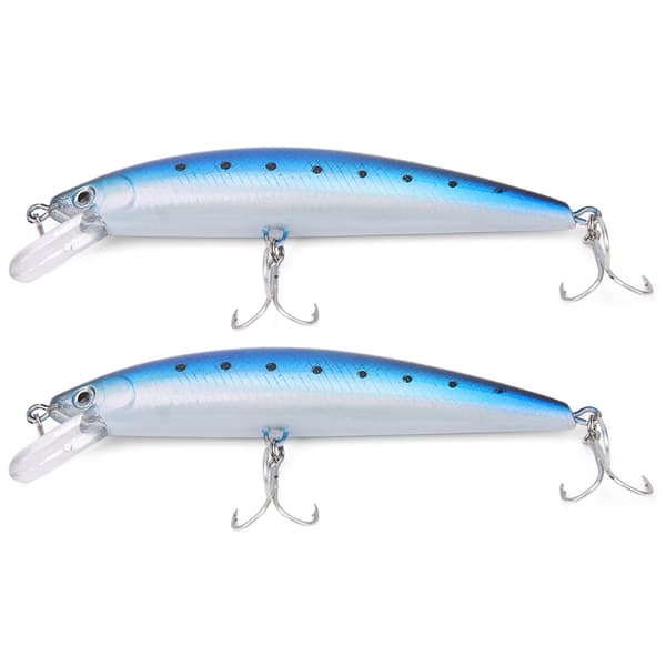 2PCS Minnow Sinking Lure med simulerad tungplatta, 3D-ögon, ABS fiskedrag #1