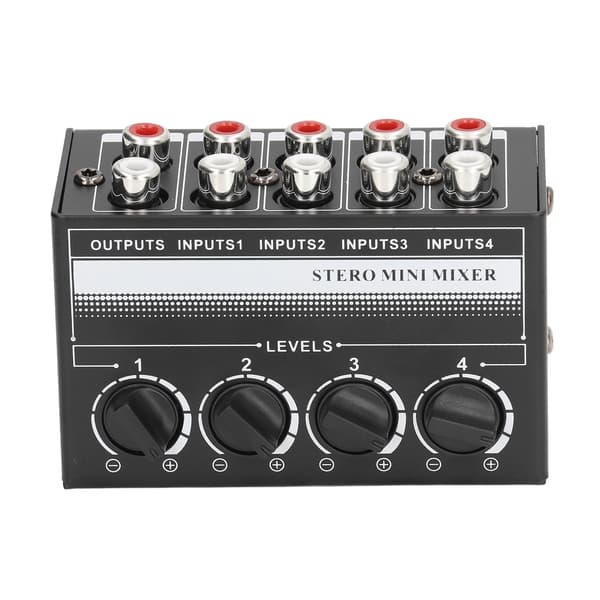 Mini CX400 4-kanals bærbar passiv stereo mixer til CD-afspiller, computer og telefon - hvid