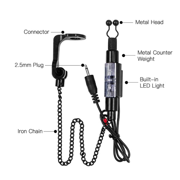 Fiskeswinger med LED-kjede, biteindikator, karpefiske