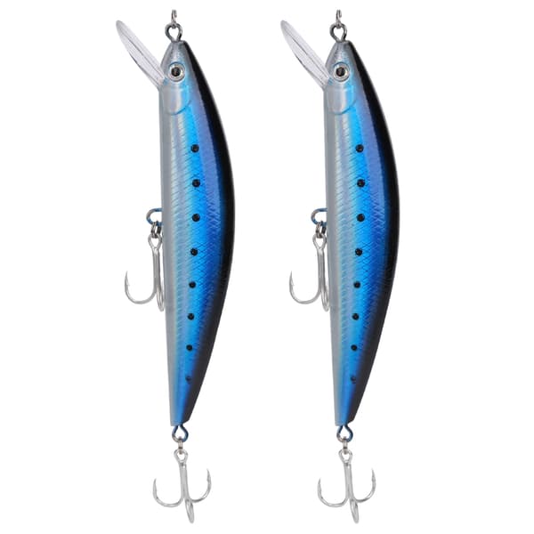 2PCS Minnow Sinking Lure med simulerad tungplatta, 3D-ögon, ABS fiskedrag #1
