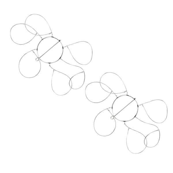Krabbebur med 6 ringer, rustfritt stål, 8,5 cm, gjenbrukbart, 2 stk