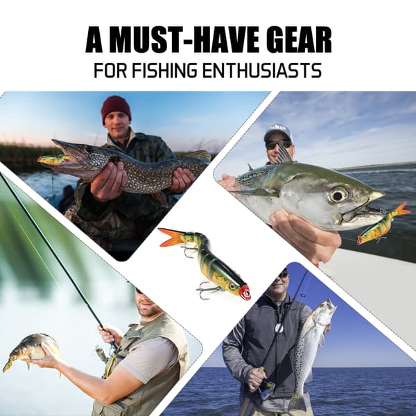 TARUOR 140 mm 8-segment sjunkande fiskedrag med trekrokar