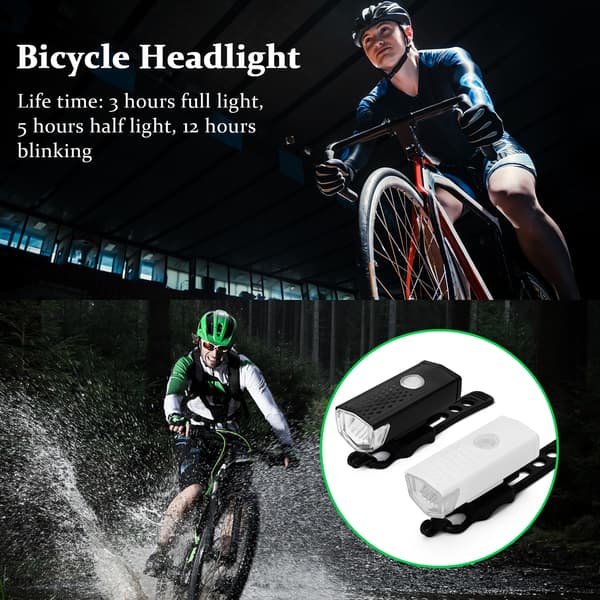 USB oppladbar vanntett LED frontlykt til sykkel med 3 moduser