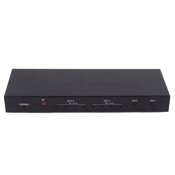 4x2 Aluminium Matrix Output Splitter 4 in 2 ut Switcher Stöder 4K 60Hz för hemmabio EU