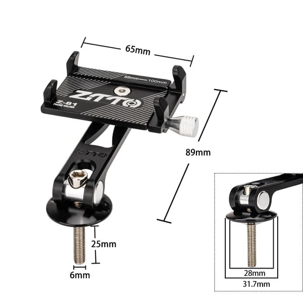 Justerbar Anti-Shake Cykeltelefonholder i Aluminiumslegering