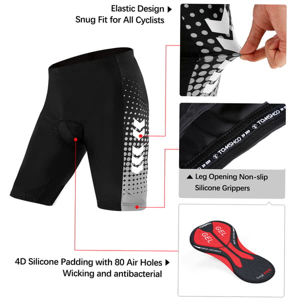 Sæt med cykeltøj til mænd til sommer med trøje og shorts med 4D gelpolstring
