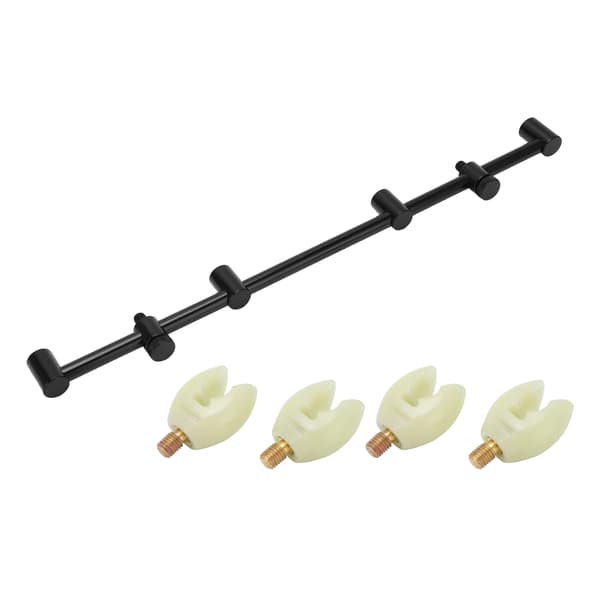Karpfiskestangholder med buzzbar og lysende hoved, aluminiumslegering, 45 cm, 4 hoveder