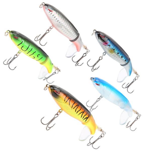 5 st konstgjorda fiskedrag, flytande penna, 9 cm/13 g för floder, sjöar och hav med förvaringslåda