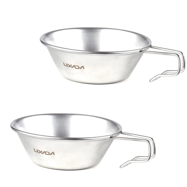 2 st Sierra campingmugg i rostfritt stål 200 ml med måttband för backpacking