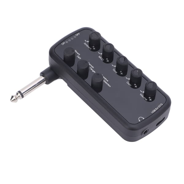 Hörlursförstärkare för elgitarr med Overdrive, Distortion, Delay och Reverb-effekter, USB-uppladdningsbar