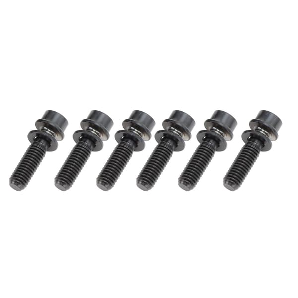 6 stk. cykelskruer titaniumlegering styr frempind M5x18mm sort MTB tilbehør