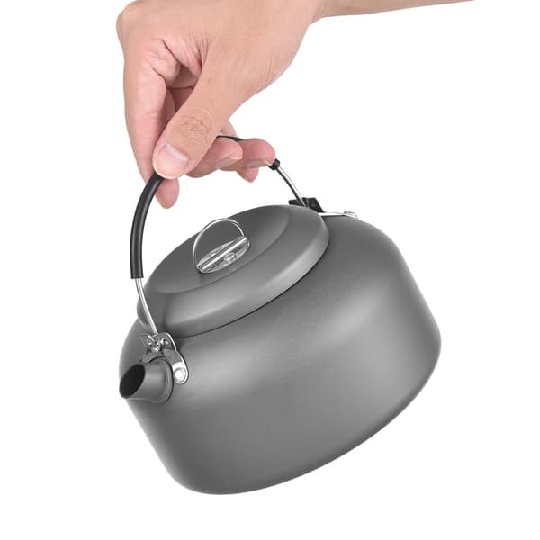 1,4L anodisert aluminium campingkjele med silikonhåndtak for camping og backpacking
