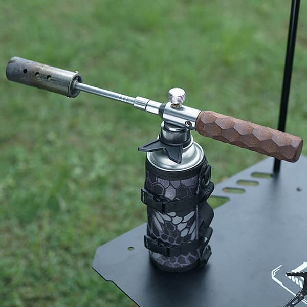 Gassbeholderadapter med lekkasjesikker selvlåsende brakett for camping BBQ bærbart tilbehør