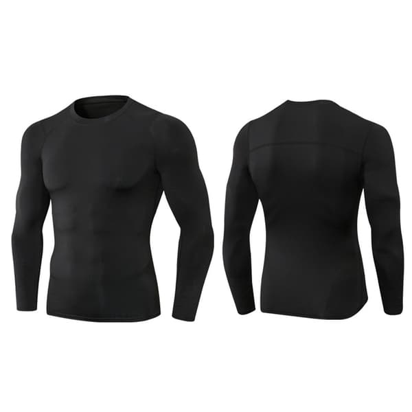 3 Herre Quick Dry Langærmede Kompressions T-shirts til Træning og Løb
