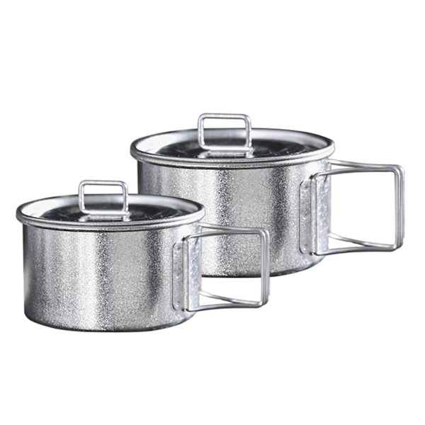 Lättvikts campingmugg med lock och robust fällbart handtag för camping, vandring och picknick