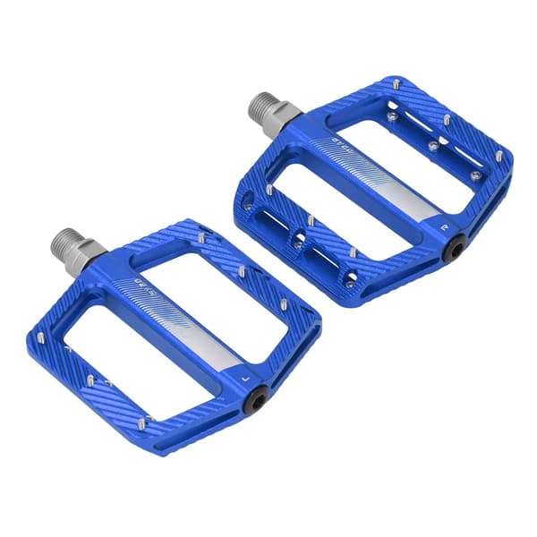 1 par lette sykkelpedaler i aluminiumslegering, sklisikre, utvidede, universelle, blå