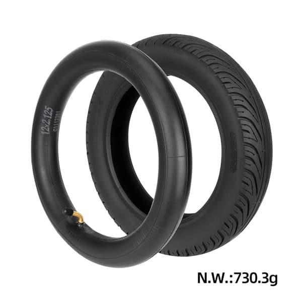Terrängdäck 12x2.125 för Elscooter med Innerslang och Förtjockad Ventilkant
