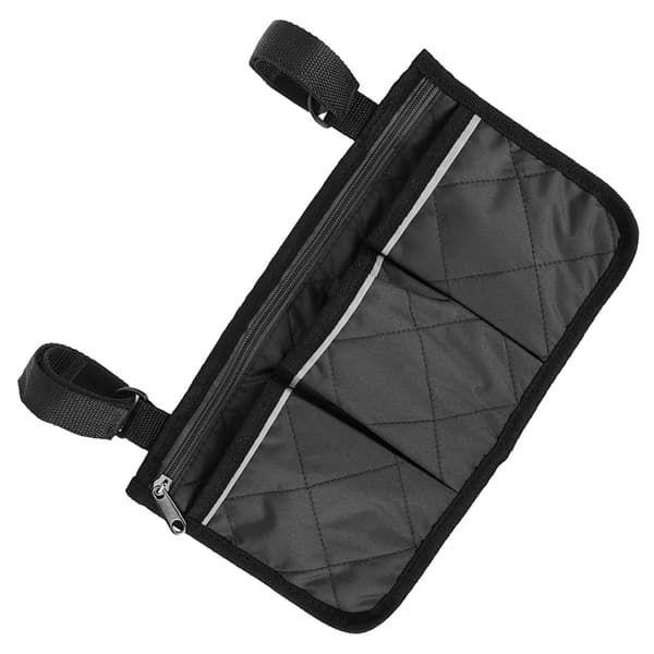 Sideveske for rullestol, scooter, rullator, oppbevaringsorganisator, multifunksjonell, svart