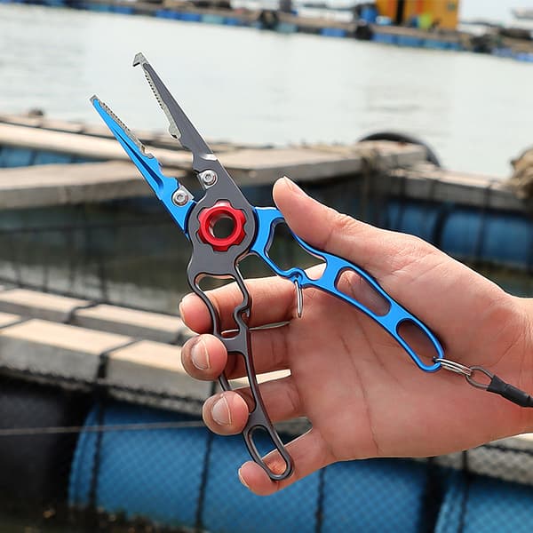 Multifunksjonell fisketang i aluminium med krokfjerner, linsaks og oppbevaringspose
