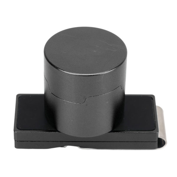 Magnetisk kridtholder til billard, aluminiumslegering med klips, bærbar kridtboks, sort