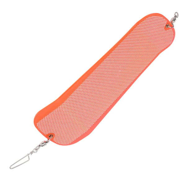 Dobbeltsidet Lysende ABS Fiskeflasher til Havfiskeri, Trolling Tilbehør, 28cm, Orange/Rød