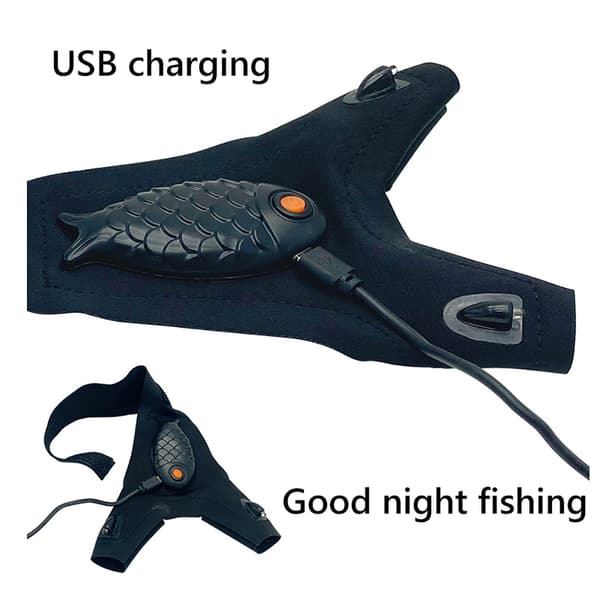 Handsker med LED-lommelygte, klart justerbart lys, til fiskeri, camping, reparationer, julegave
