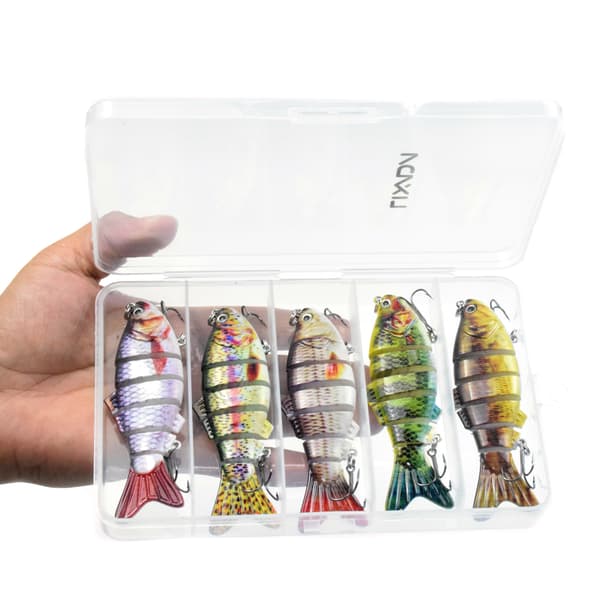 Lixada 5 fiskelokker 4 tommer 6 segmenter diskantkrog med fiskeboks