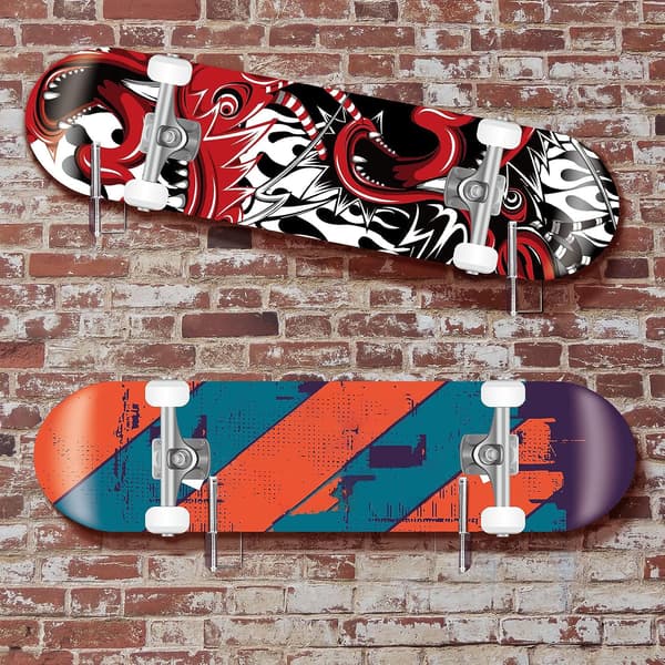 Par Väggmonterad Akryl Skateboard Display Förvaring Fast Hängare Fäste